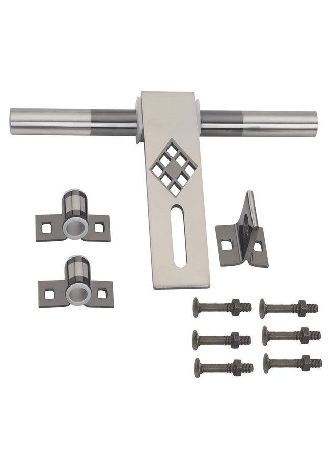 أتوم قفل باب فولاذي من Atom مقاس 9.6 بوصة | قفل باب أنيق لمجموعة تركيبات الأبواب، ملحقات الأبواب | لون أسود فضي (عبوة من قطعة واحدة، Erica-BS) - Image 3